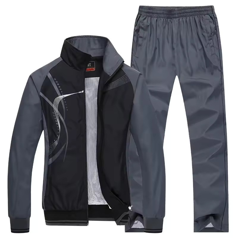 Mannen trainingspak nieuwe lente herfst 2-delig sportpak jas + broek sweatsuit herenmode print kleding heren sportkleding sets
